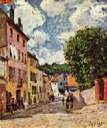 Stra�e in Moret-Sur-Loing nach Sisley